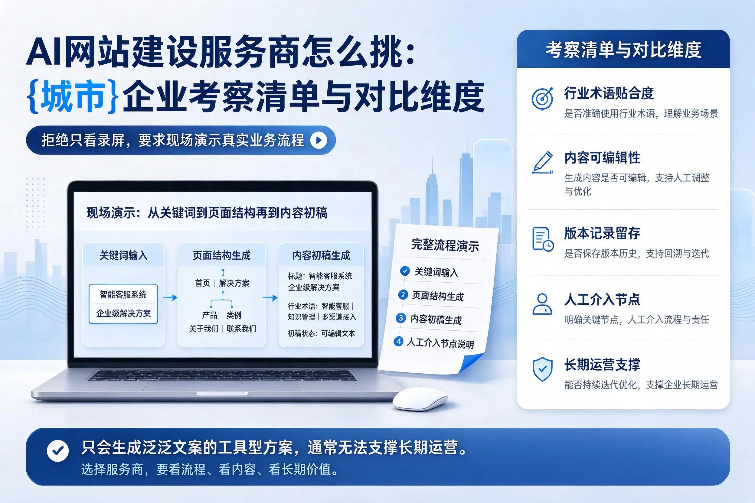 AI网站建设服务商怎么挑：柳州企业考察清单与对比维度